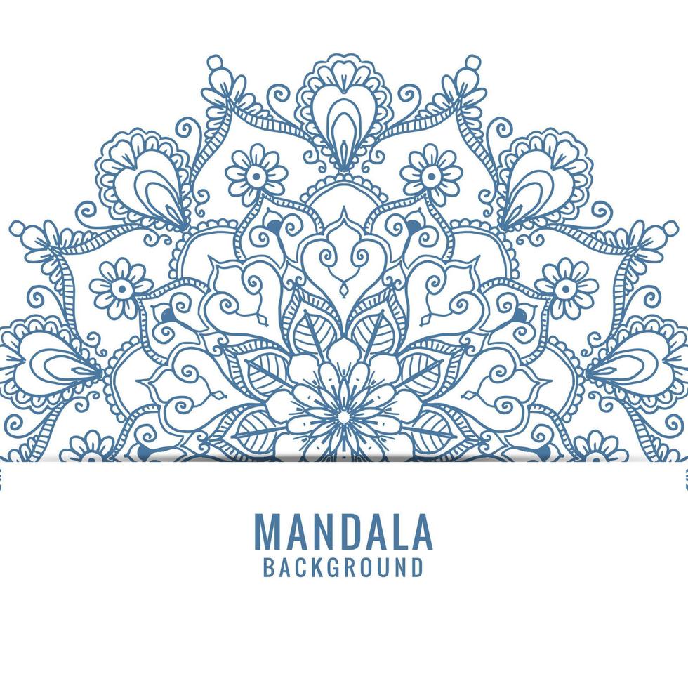 mandala decorativa con diseño en color azul vector