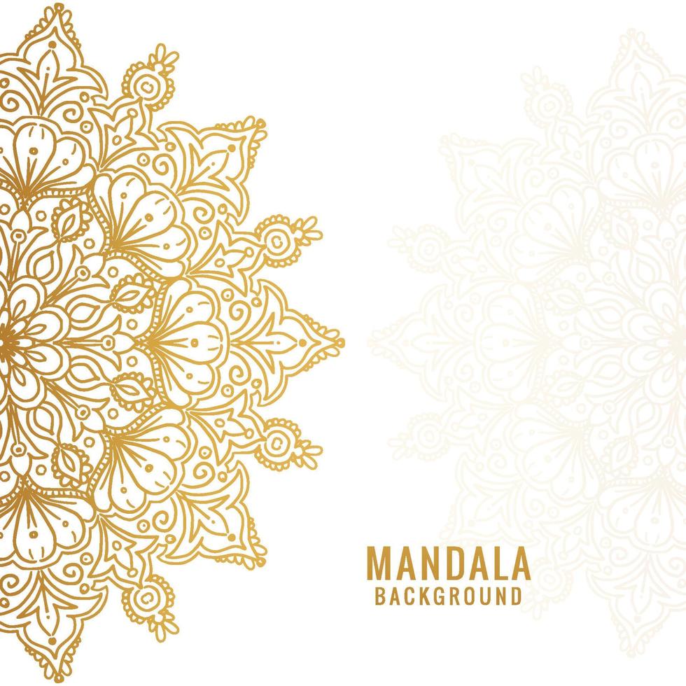Decorative golden mandala on white background vector
