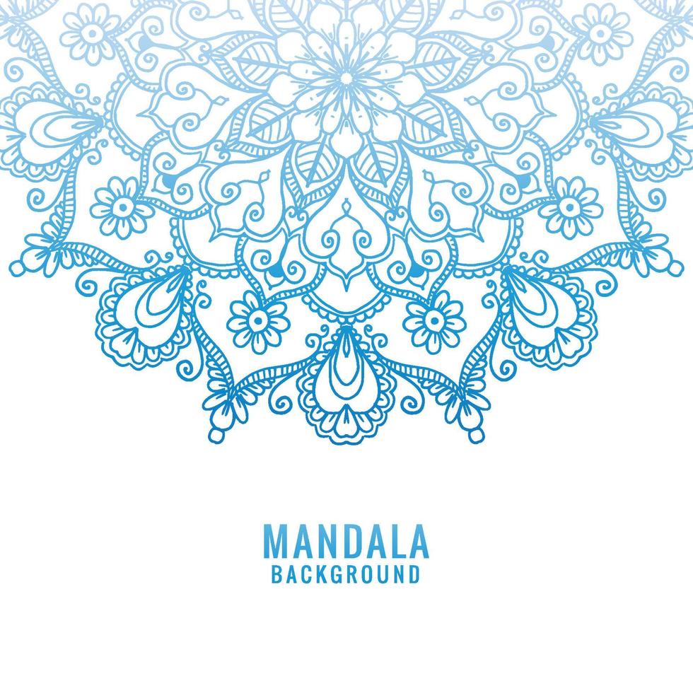 Decorative mandala with blue colour design vector