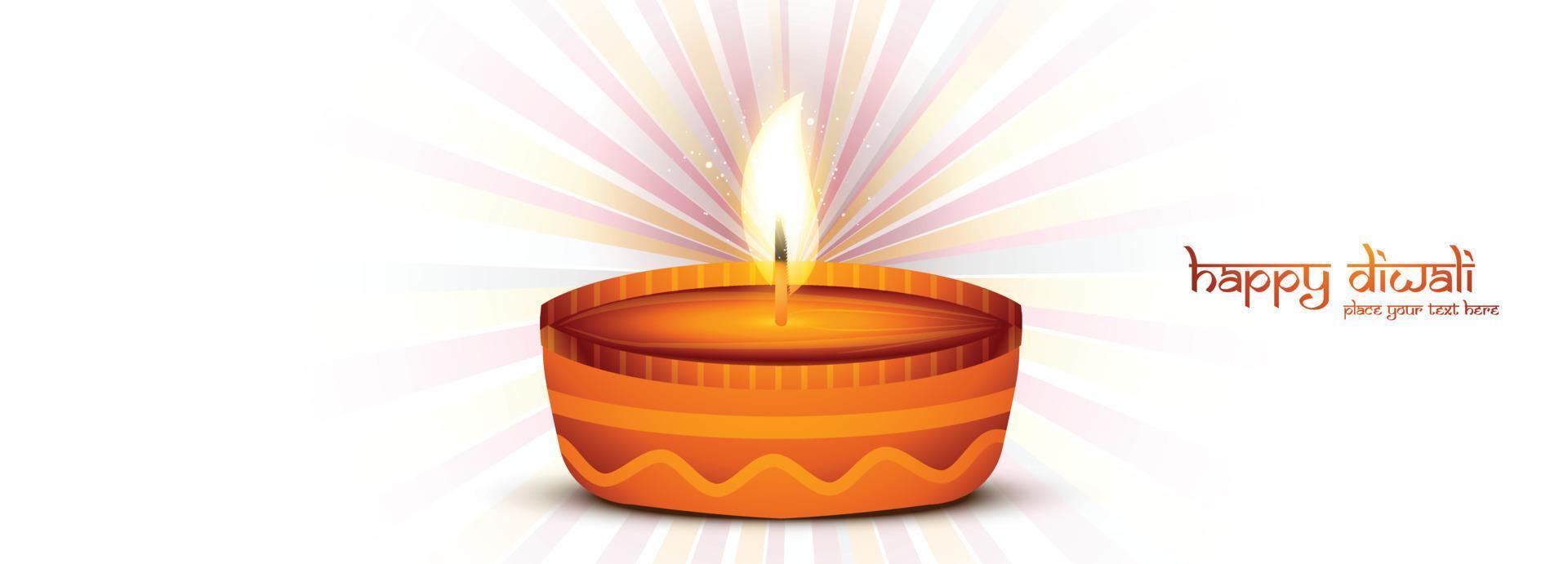Happy diwali wishes banner celebration card background vector