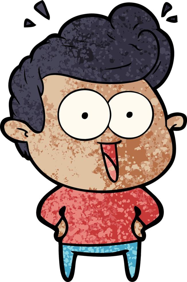 cartoon excited man vector