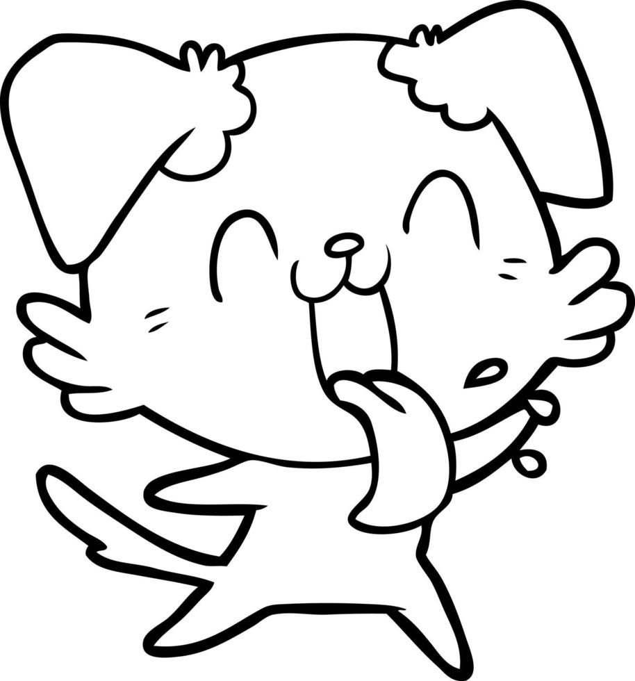cartoon panting dog vector