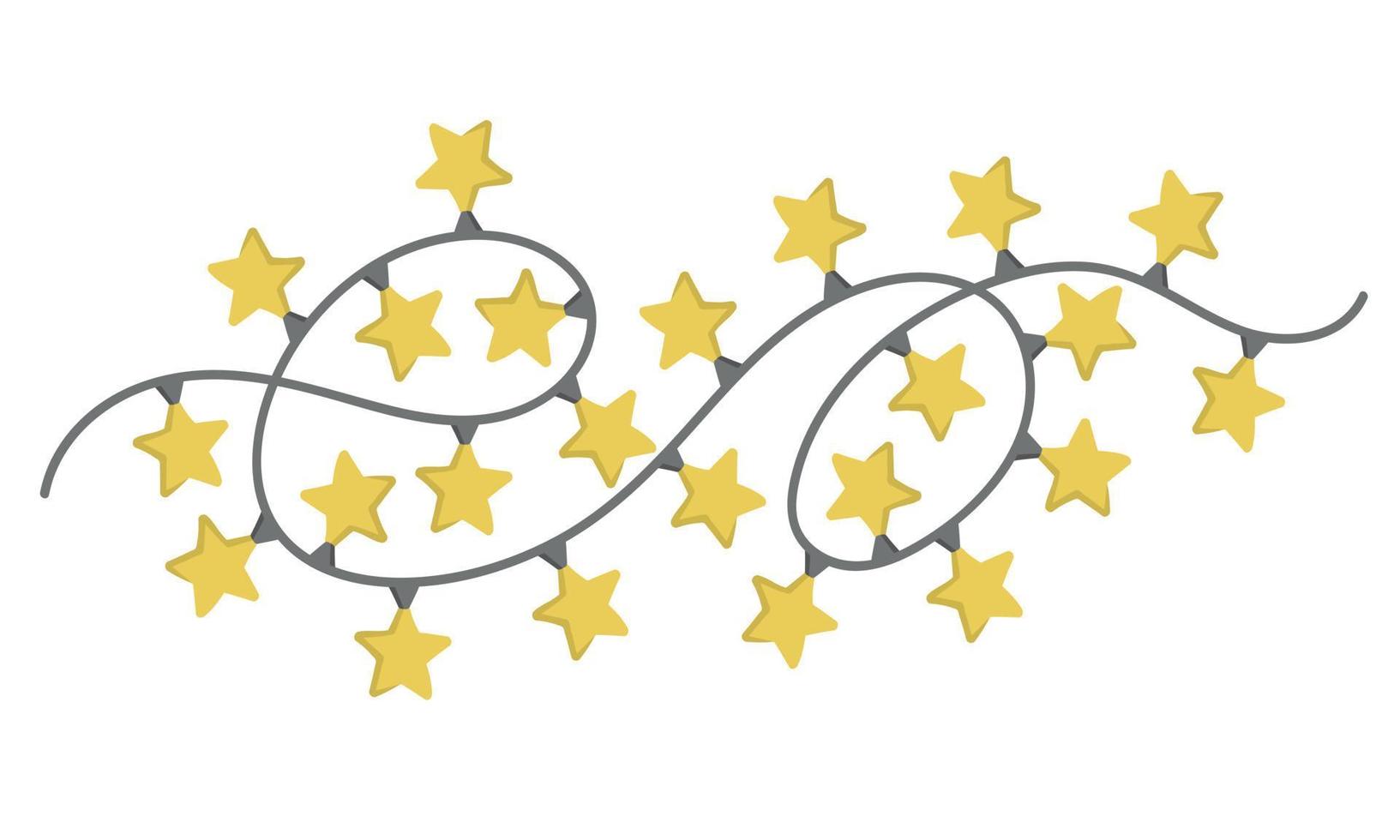 Christmas garland with light bulbs for decoration of cards and invitations for the new year vector