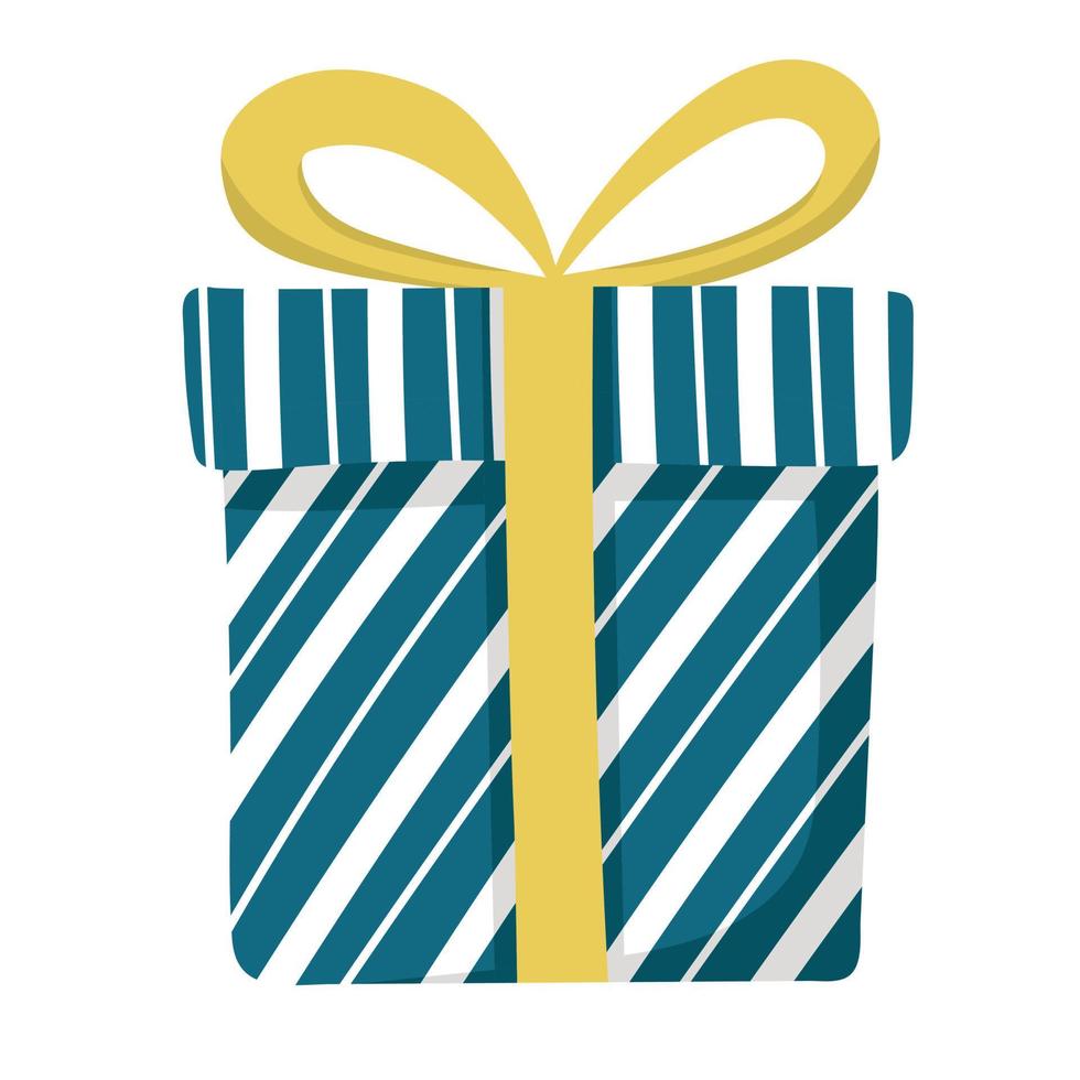 Doodle sticker with gift box for any occasion. Christmas, Birthday, Valentine's Day, Women's Day, Mom's Day and others. vector