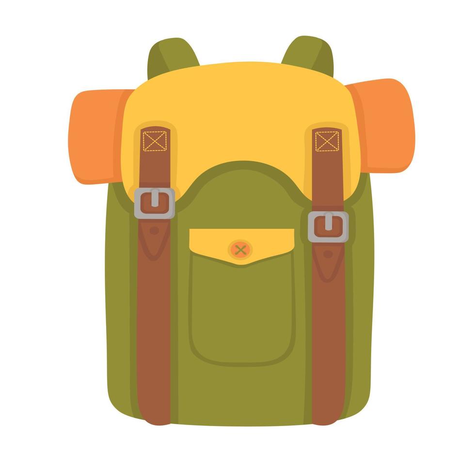 Doodle clipart. Travel backpack. All objects are repainted. vector