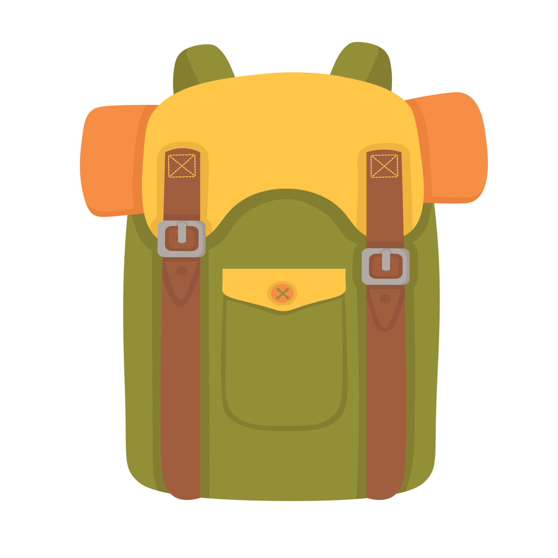 Doodle clipart. Travel backpack. All objects are repainted. 12388895
