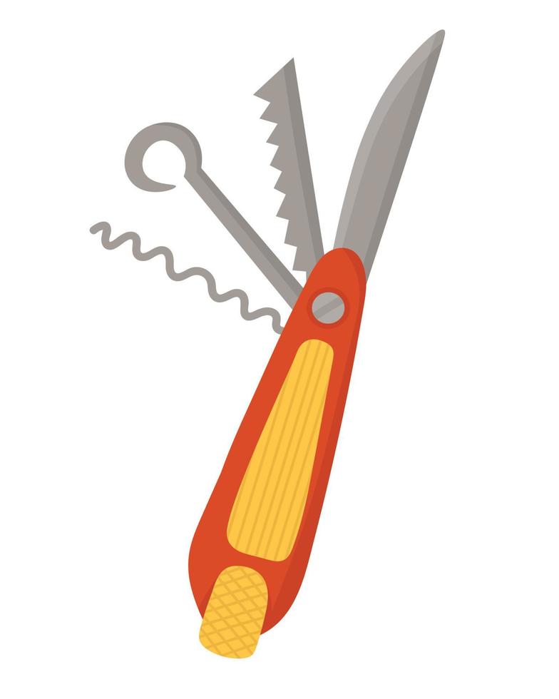 Doodle clipart. Folding knife for the traveler. All objects are repainted. vector
