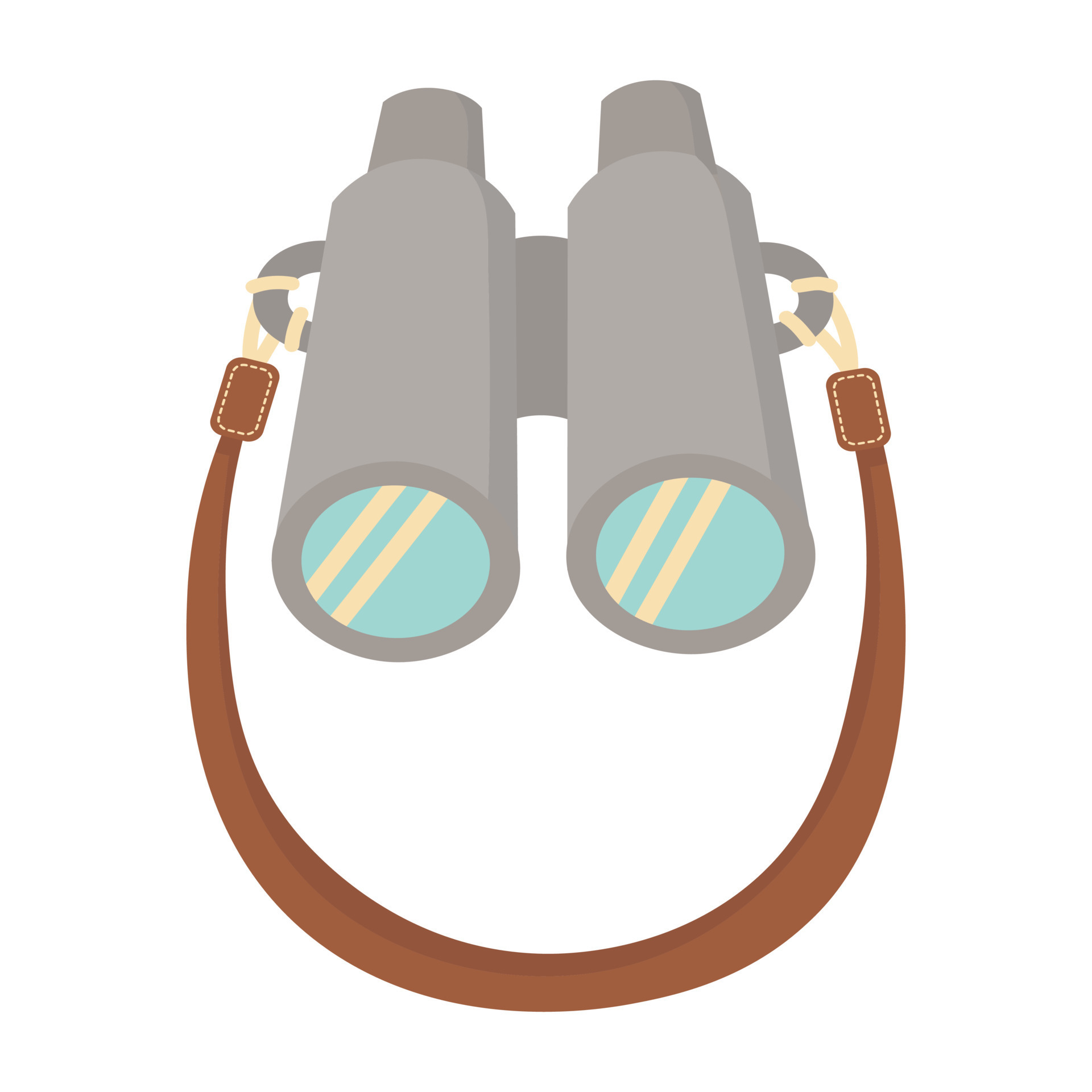 Doodle clipart. Binoculars for the traveler. All objects are repainted