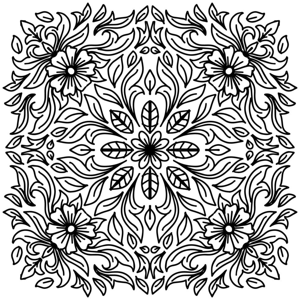 Mandala symmetrical floral ornament pattern vector