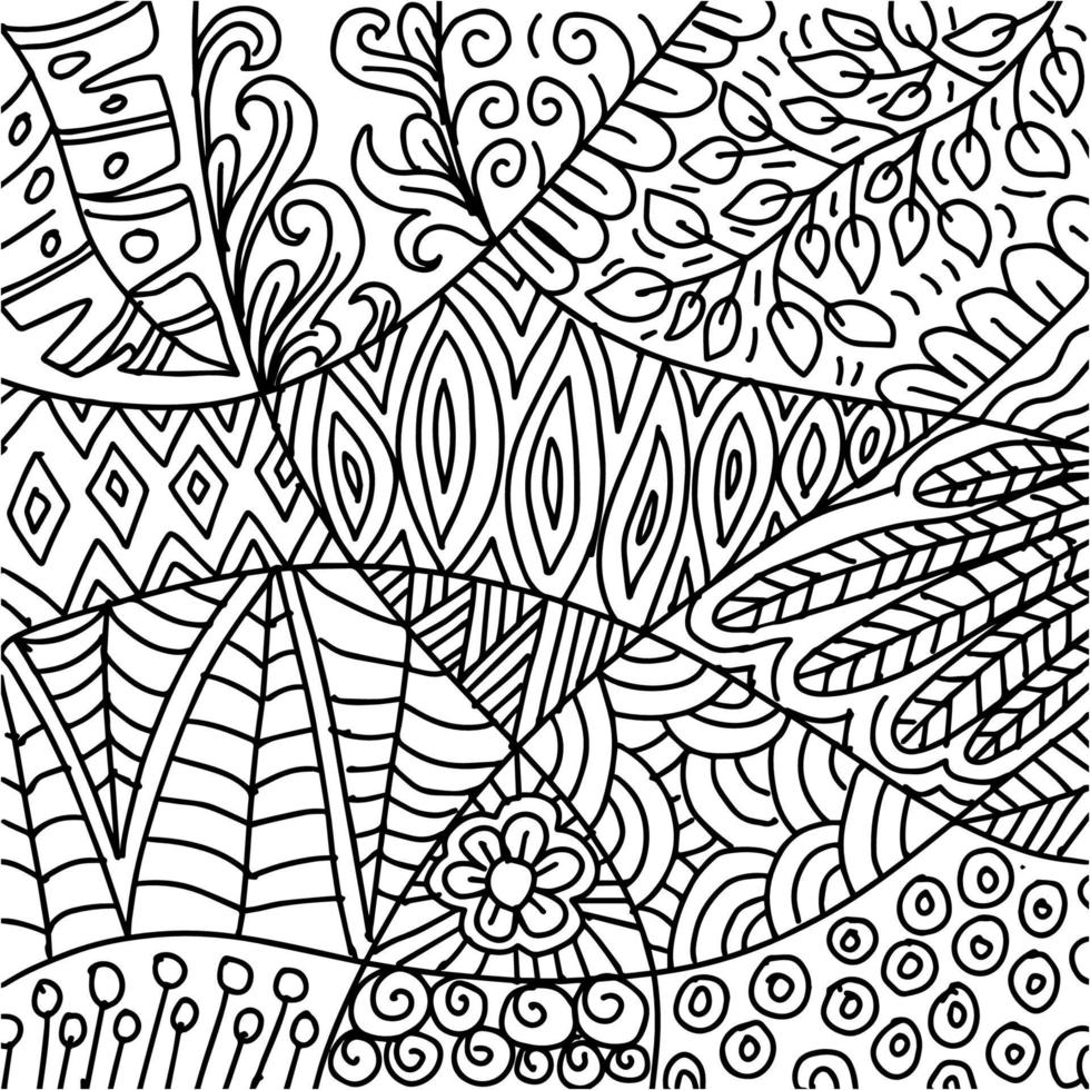 Hand drawn doodle floral ornament vector