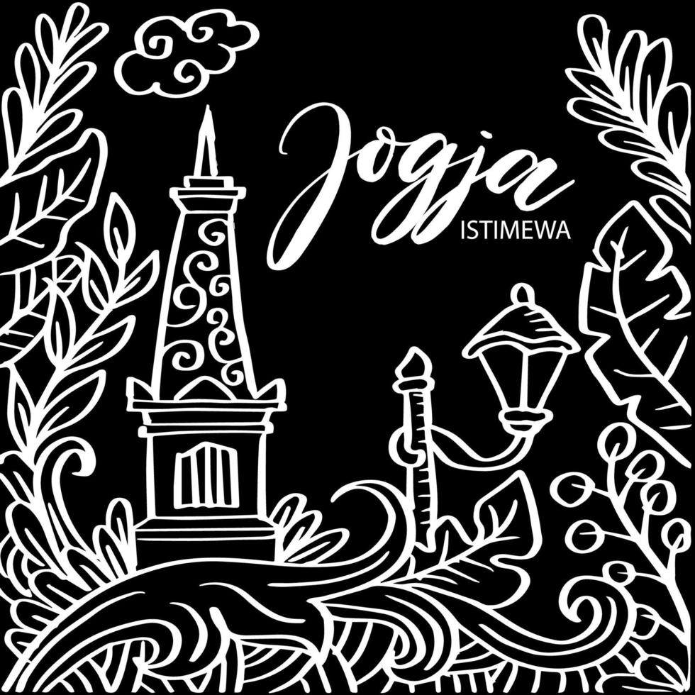 Doodle Of Yogyakarta City Of Indonesia vector