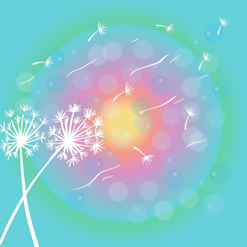 Drawing sketch doodle dandelion background vector