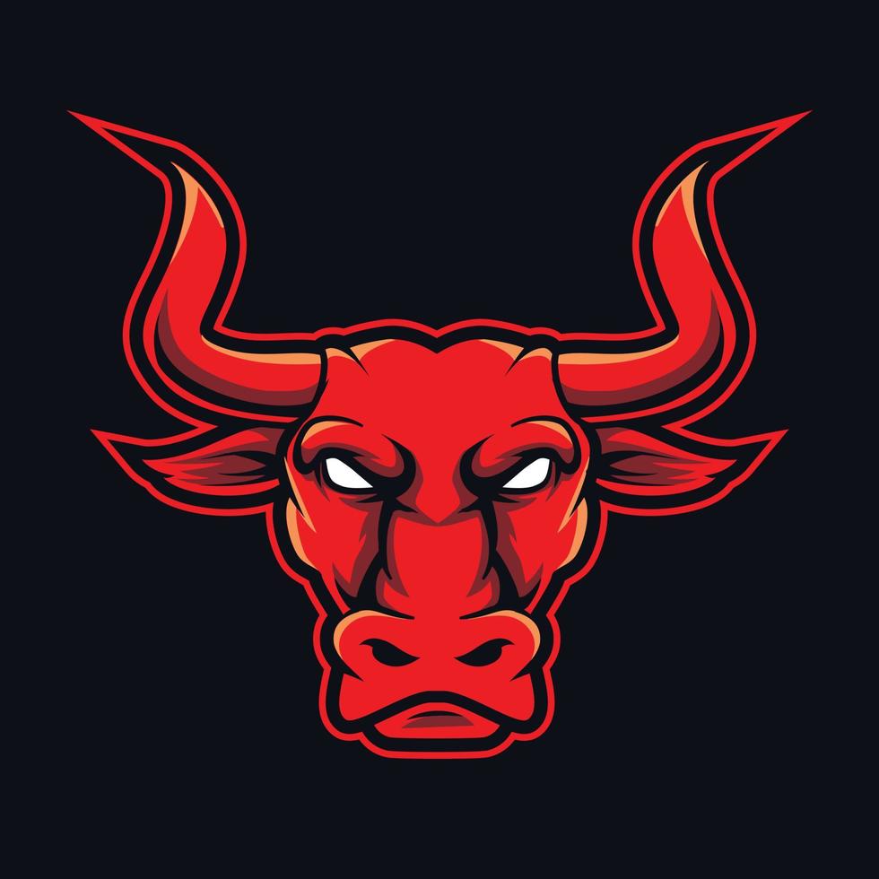 red bull esport red mascot for sports and esports logo vector