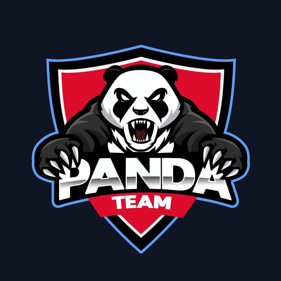 juego de logo de mascota panda para ilustración de equipo vector