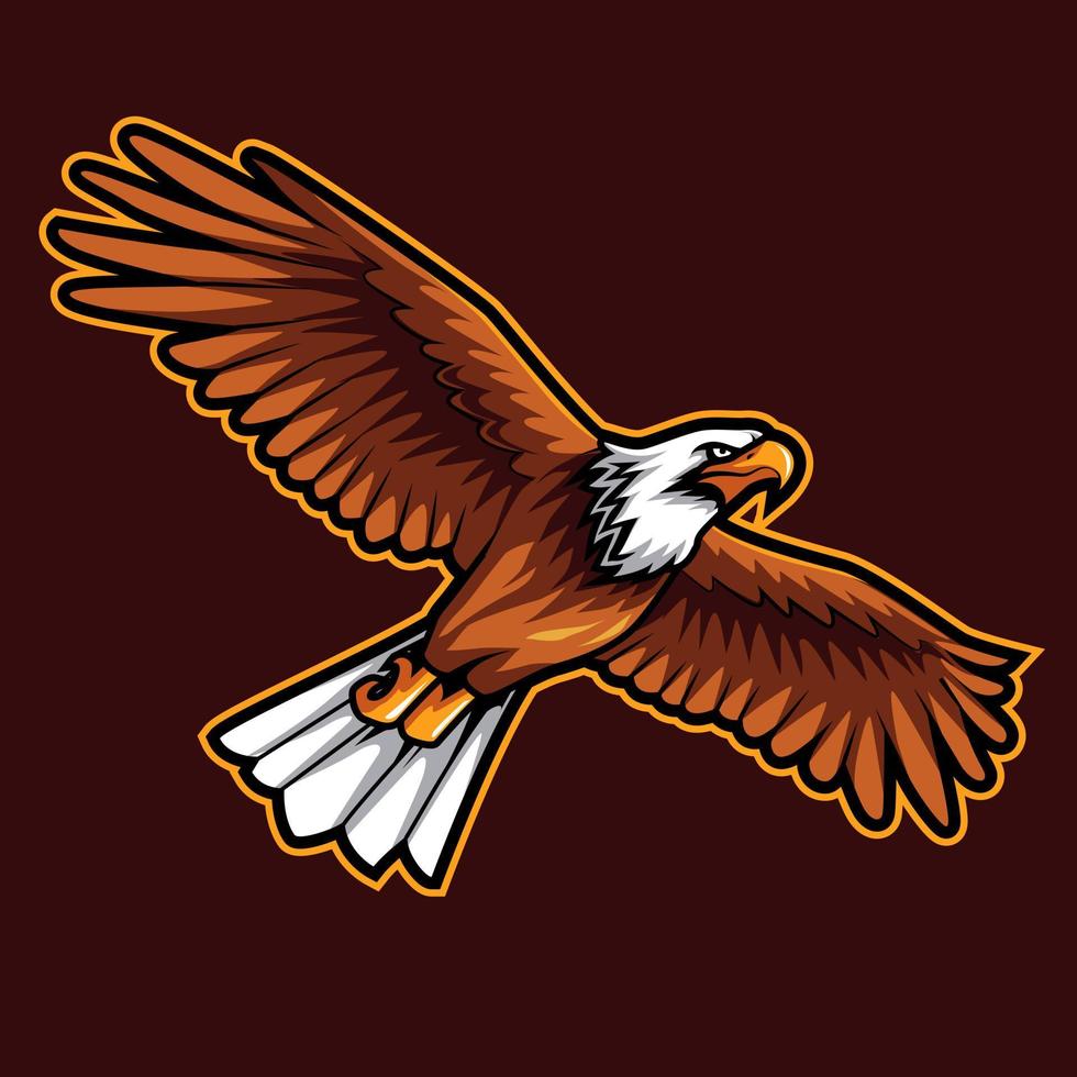 eagle fly mascot logo gaming illustration vector