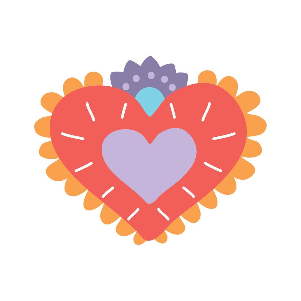 cute decorated heart vector