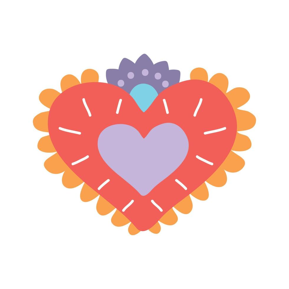 lindo corazón decorado vector