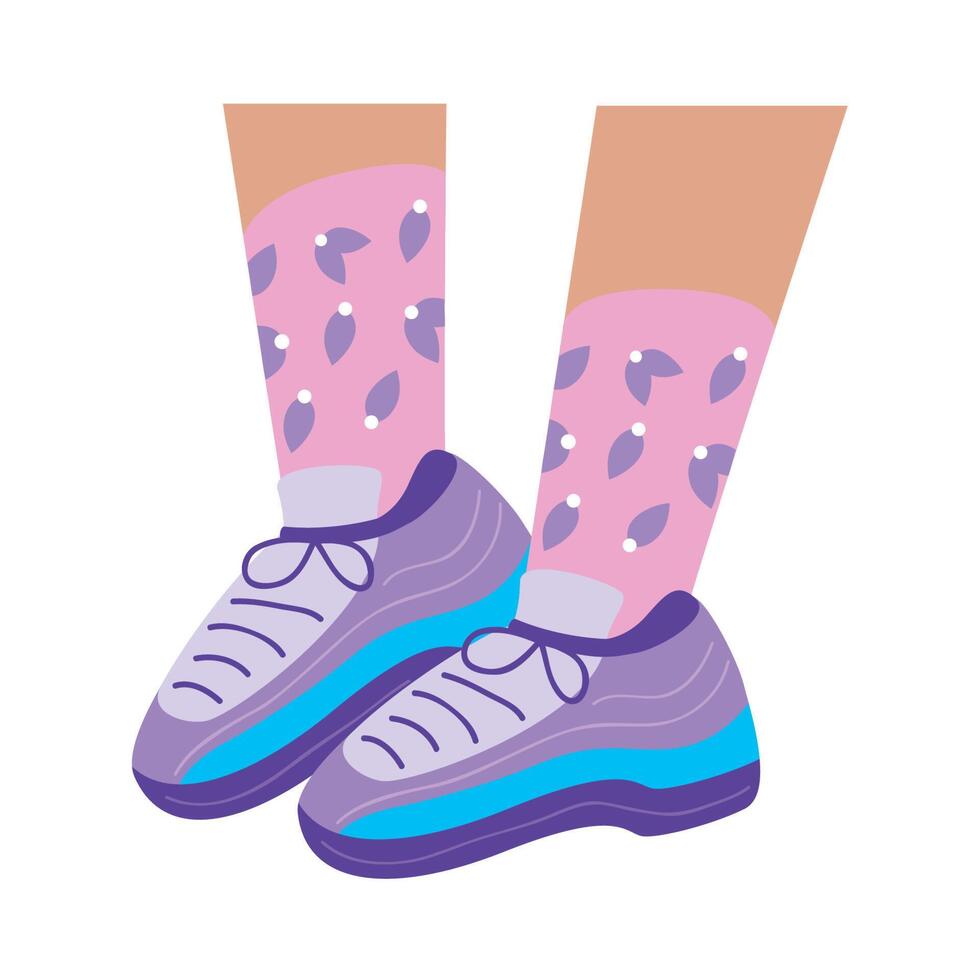 cute sneakers design vector