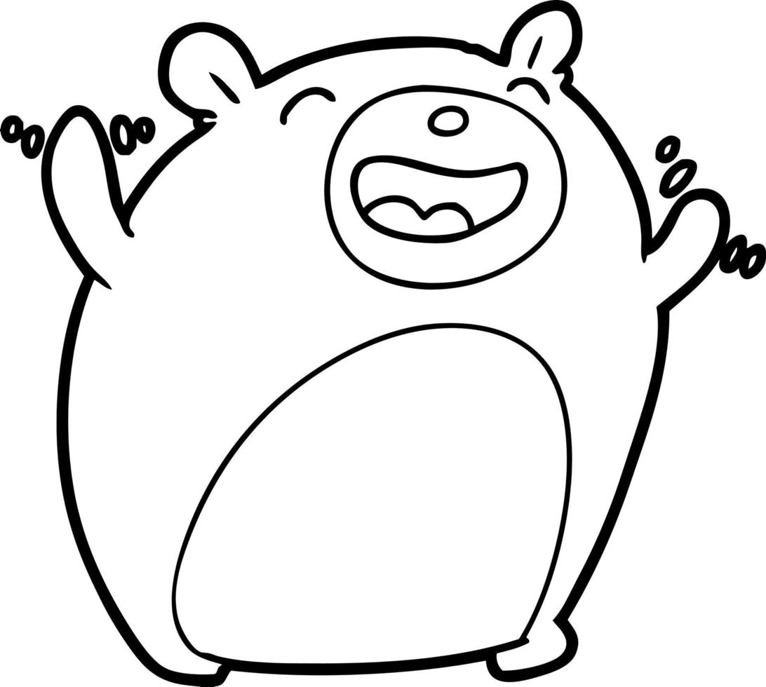 cartoon bear laughing vector