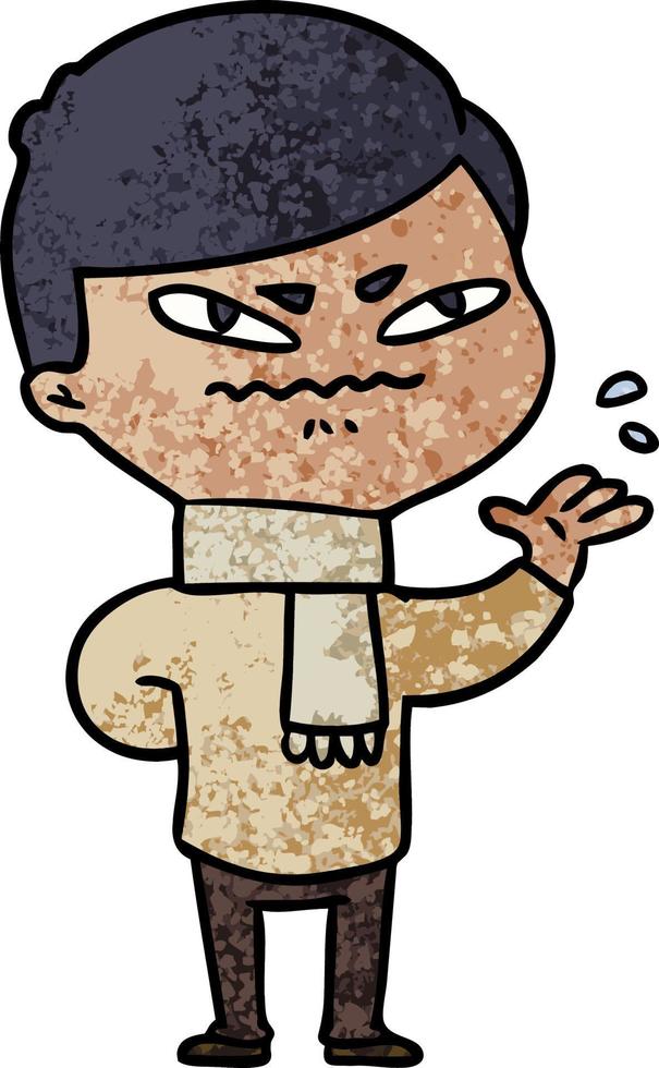 cartoon angry man vector