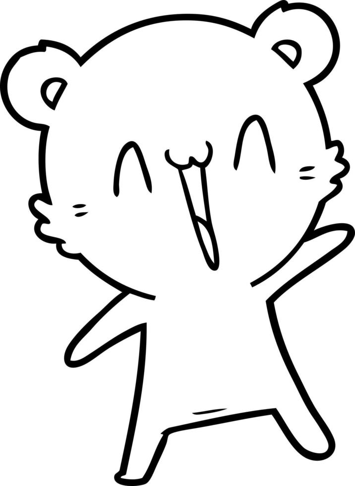 happy bear cartoon vector