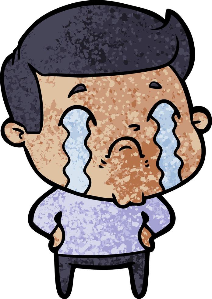 cartoon man crying vector