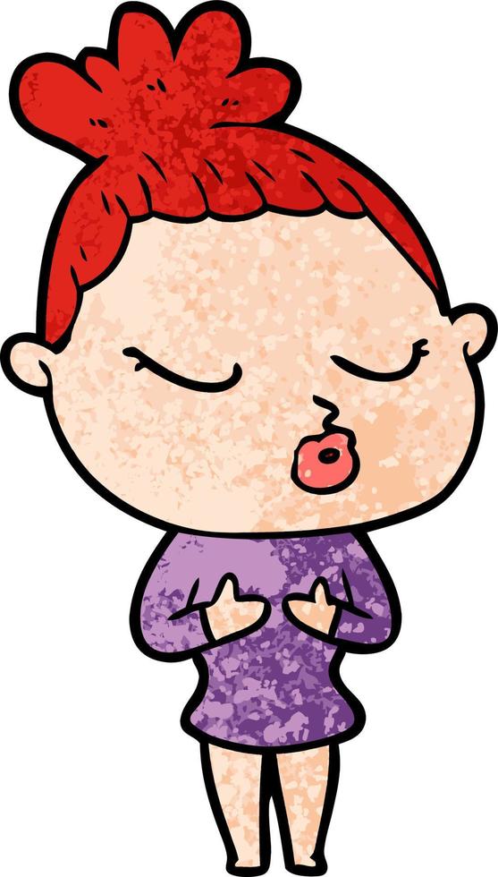 cartoon calm woman vector