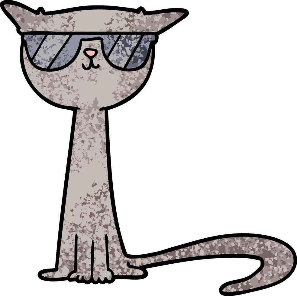 gato genial de dibujos animados vector