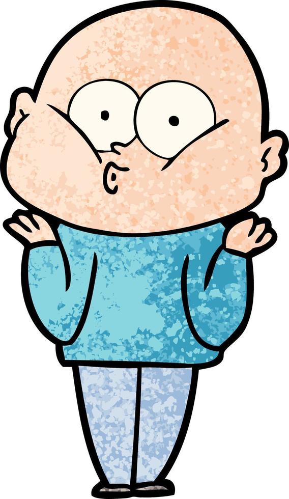 cartoon bald man staring vector