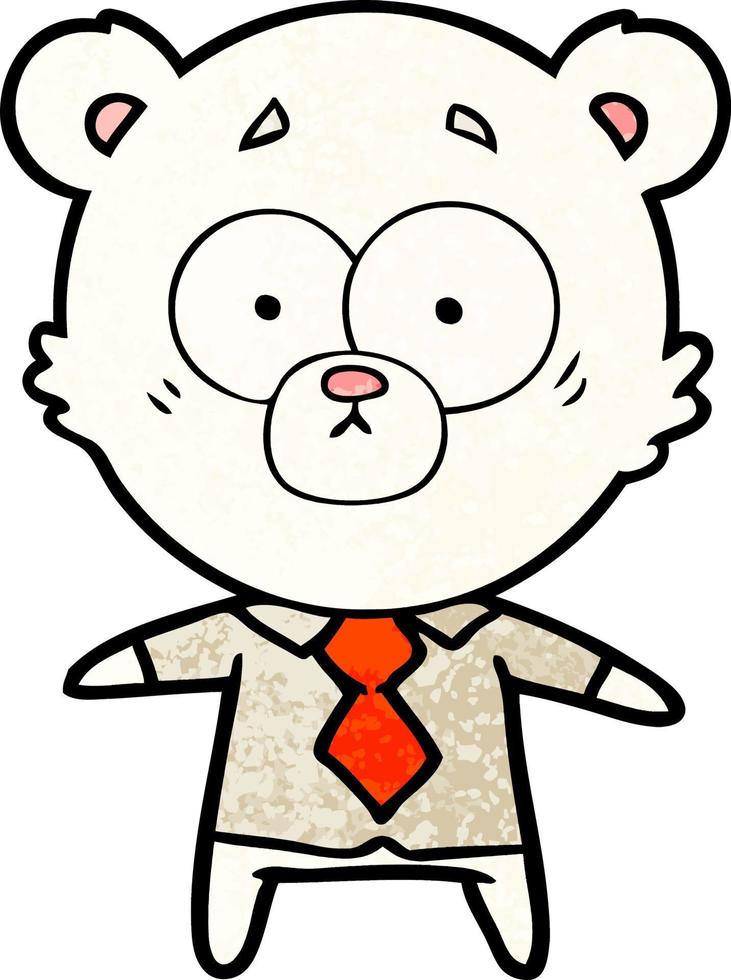 polar bear in shirt and tie cartoon vector