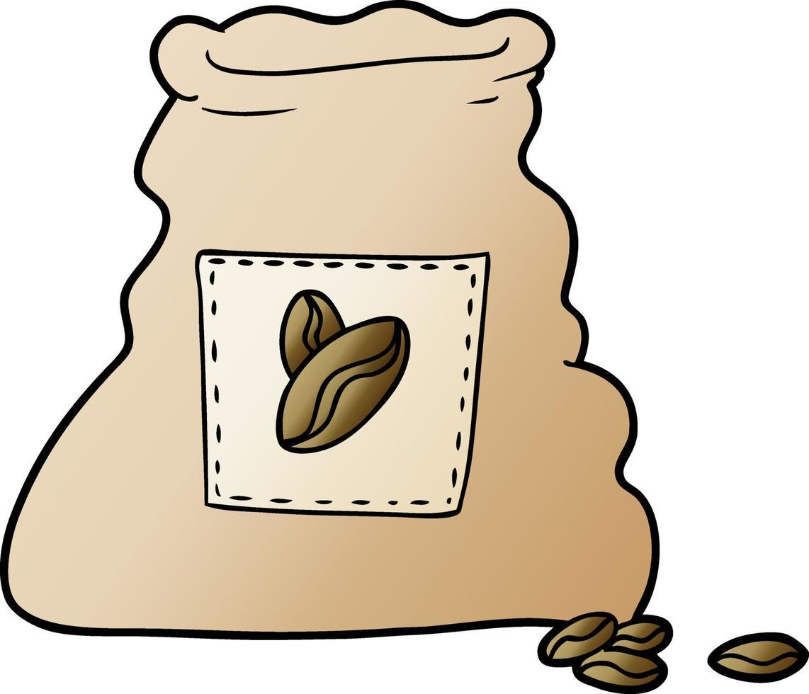 cartoon sack of coffee beans vector