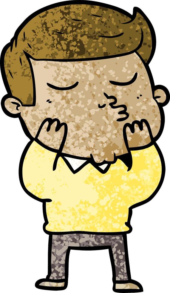 cartoon model guy pouting vector