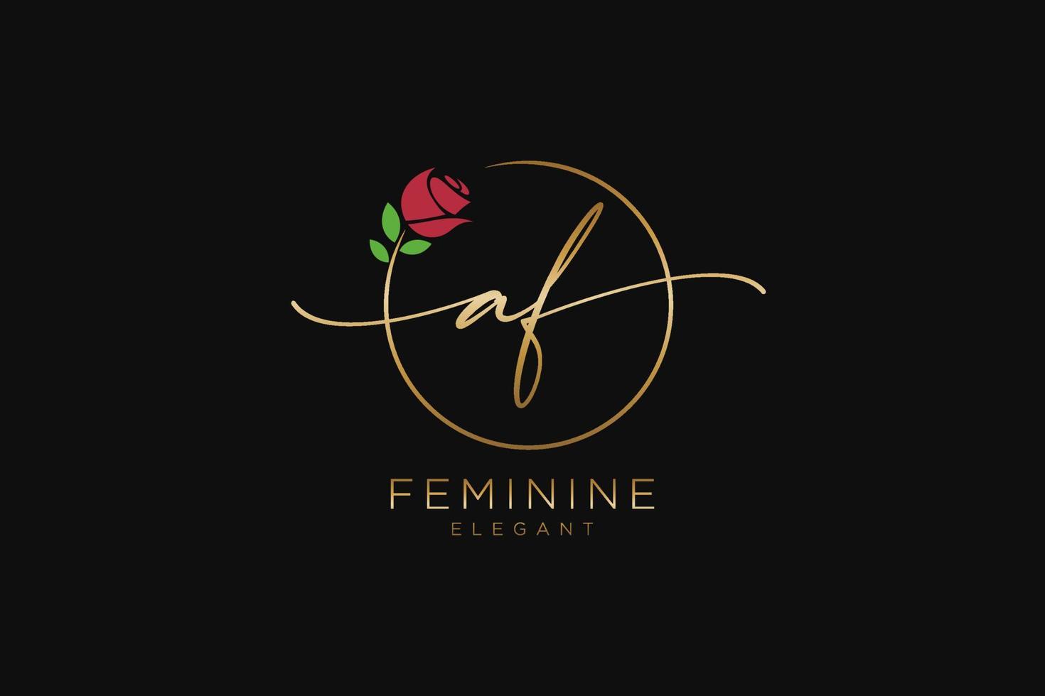 initial AF Feminine logo beauty monogram and elegant logo design, handwriting logo of initial signature, wedding, fashion, floral and botanical with creative template. vector