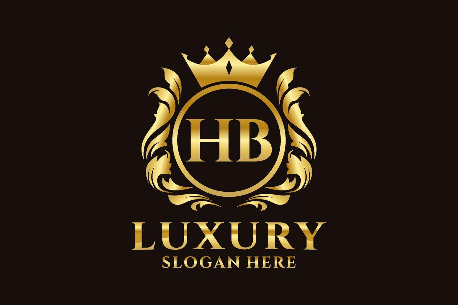 Initial HB Letter Royal Luxury Logo template in vector art for luxurious branding projects and other vector illustration.