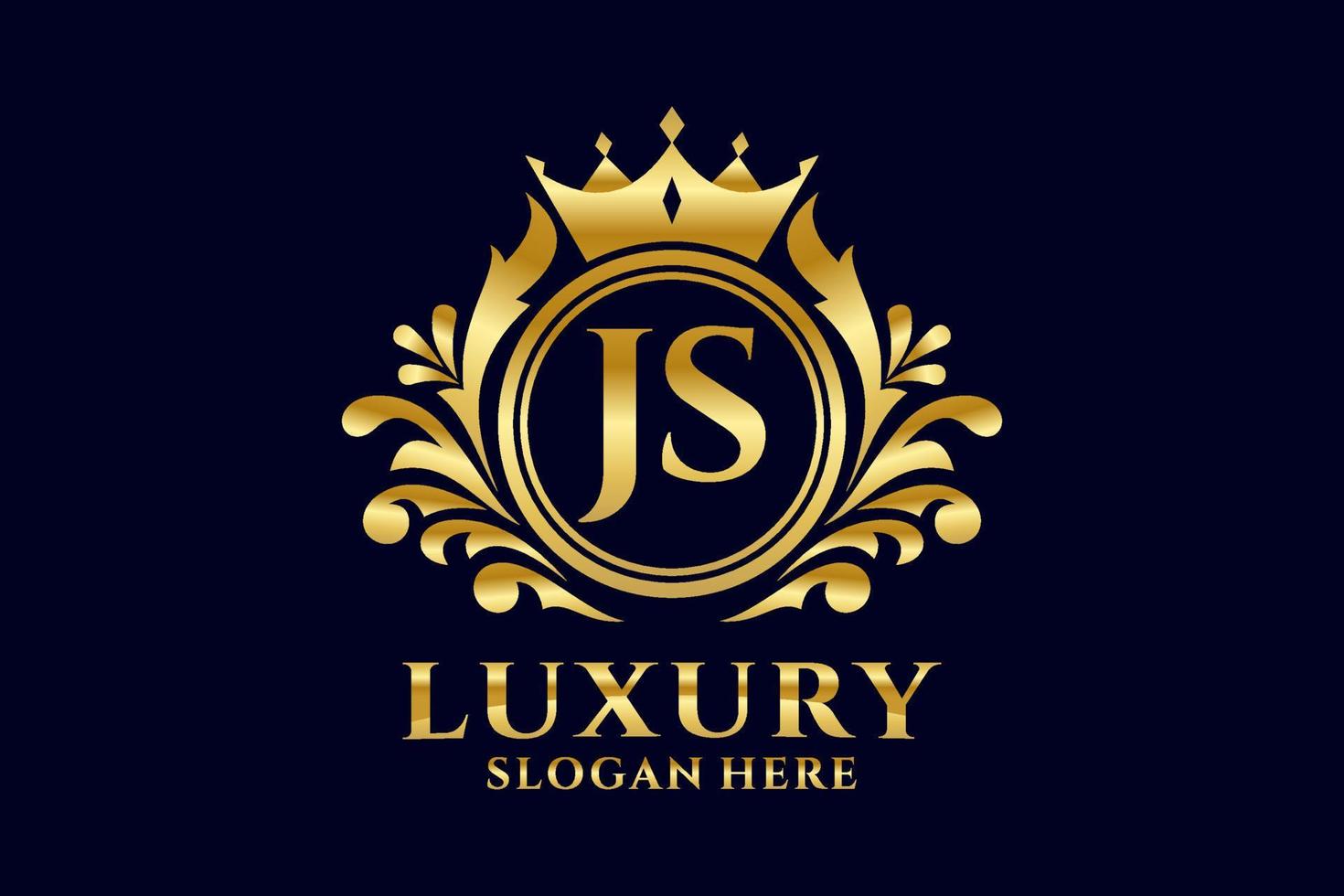 Initial JS Letter Royal Luxury Logo template in vector art for ...