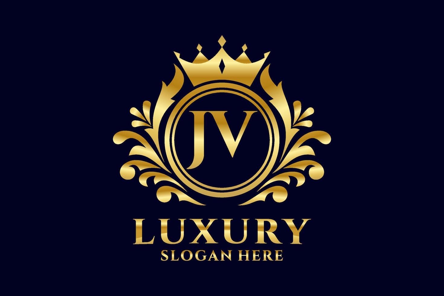 Initial JV Letter Royal Luxury Logo template in vector art for luxurious branding projects and other vector illustration.