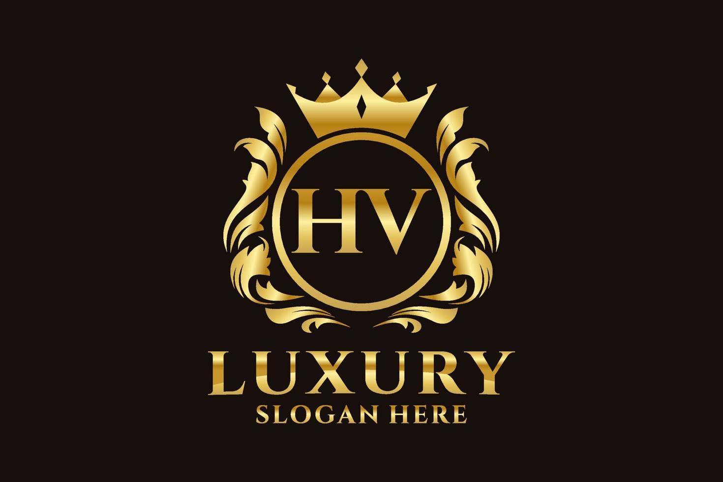 Initial HV Letter Royal Luxury Logo template in vector art for luxurious branding projects and other vector illustration.