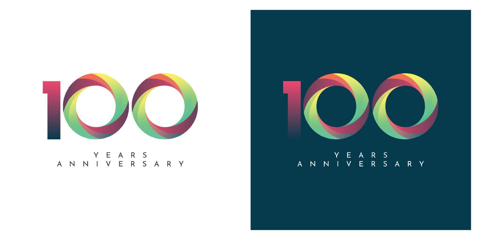 100 Years anniversary colorful abstract design vector