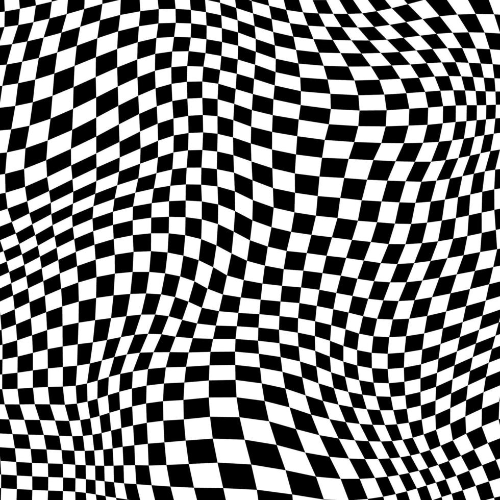 Groovy retro pattern background in psychedelic checkered backdrop style. A chessboard in a minimalist abstract design with a 60s 70s aesthetic vibe. hippie style y2k. funky print vector illustration