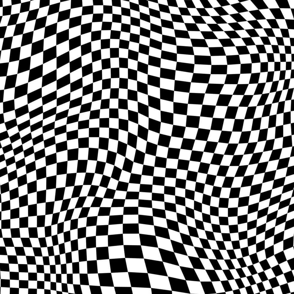 Groovy retro pattern background in psychedelic checkered backdrop style. A chessboard in a minimalist abstract design with a 60s 70s aesthetic vibe. hippie style y2k. funky print vector illustration