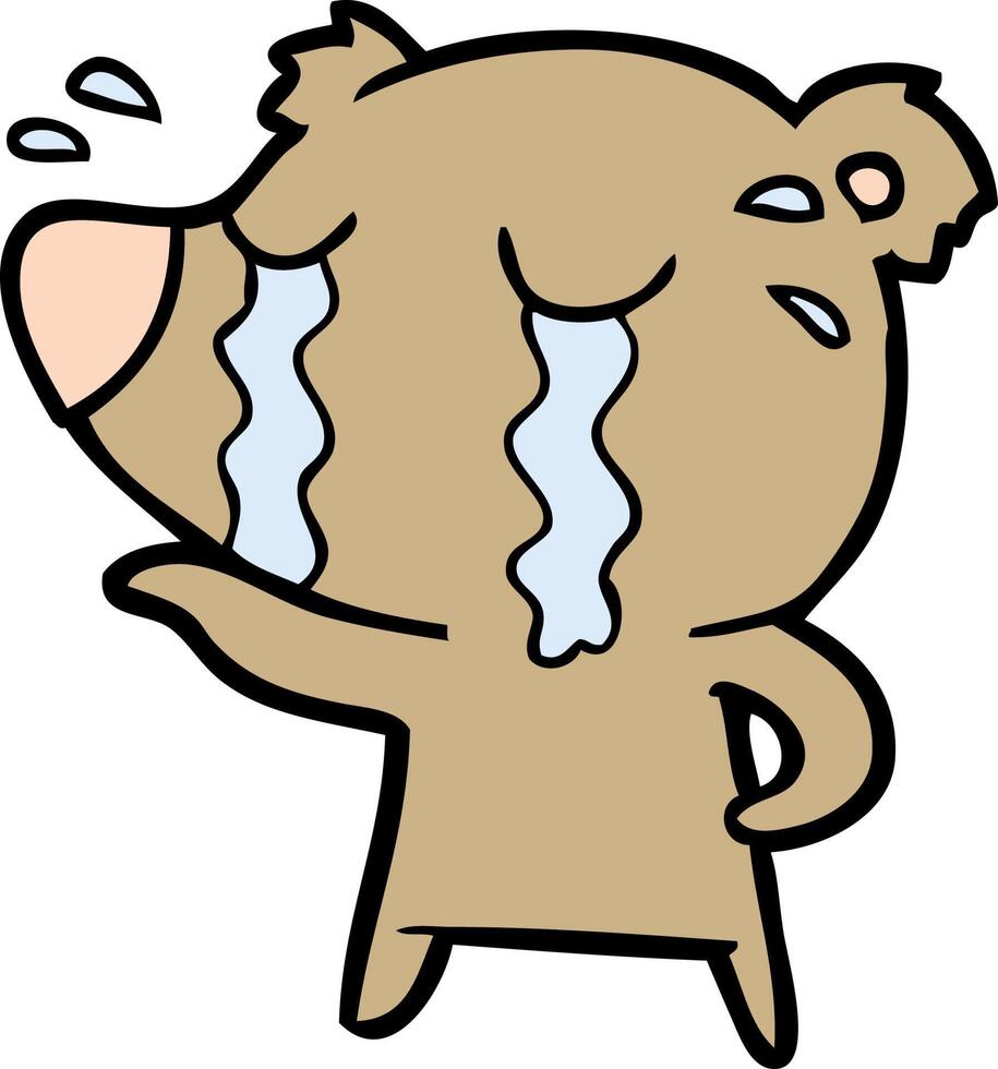 crying bear cartoon chraracter vector