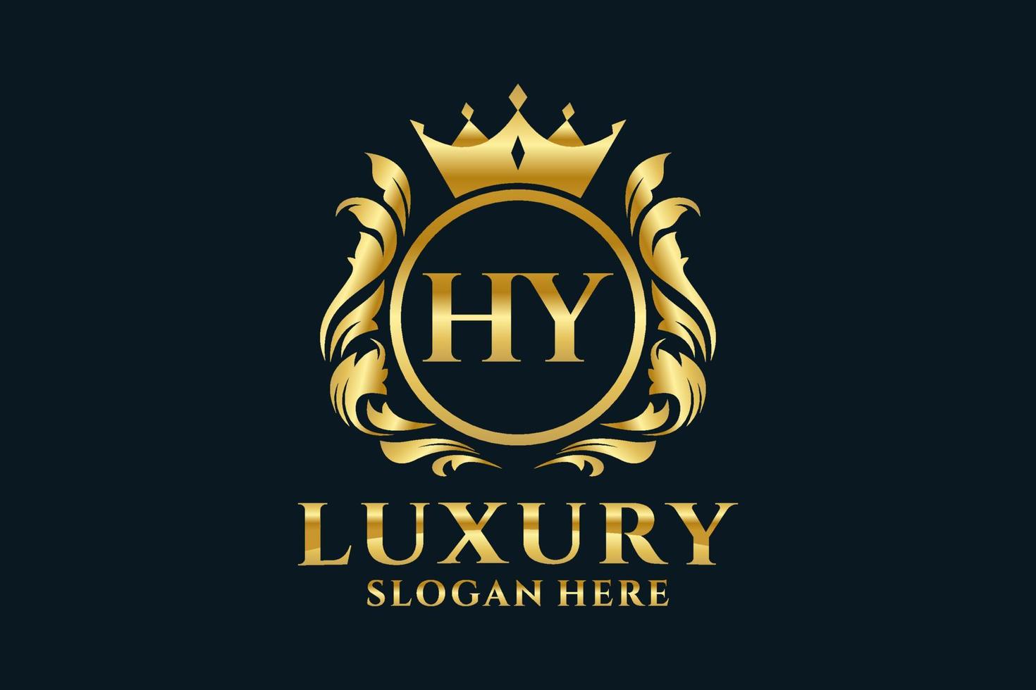 Initial HY Letter Royal Luxury Logo template in vector art for luxurious branding projects and other vector illustration.