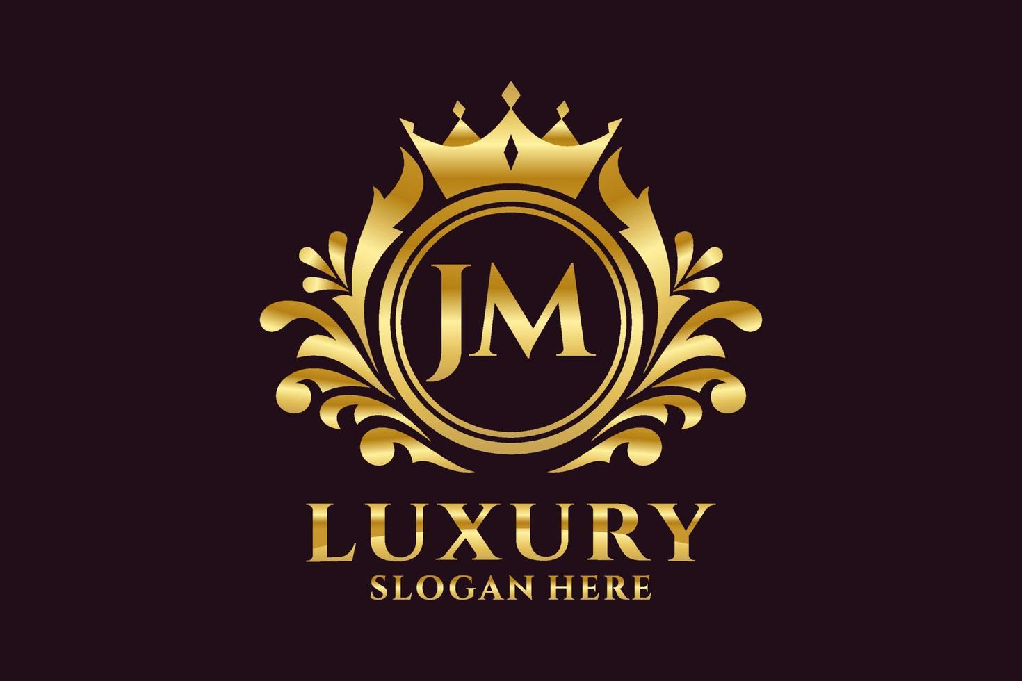 Initial JM Letter Royal Luxury Logo template in vector art for luxurious branding projects and other vector illustration.