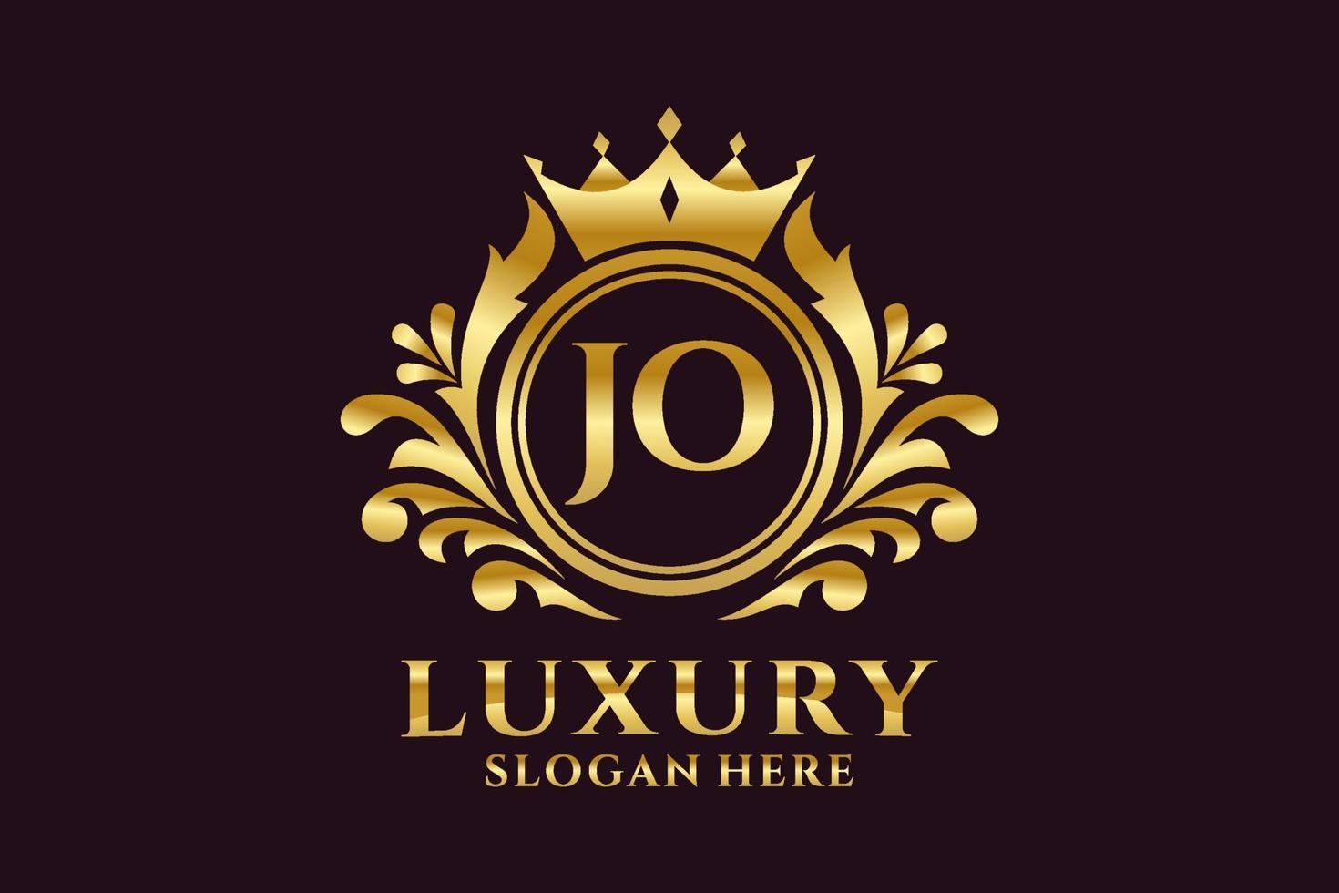Initial JO Letter Royal Luxury Logo template in vector art for luxurious branding projects and other vector illustration.
