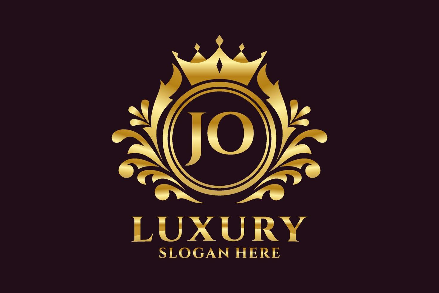 Initial JO Letter Royal Luxury Logo template in vector art for luxurious branding projects and other vector illustration.