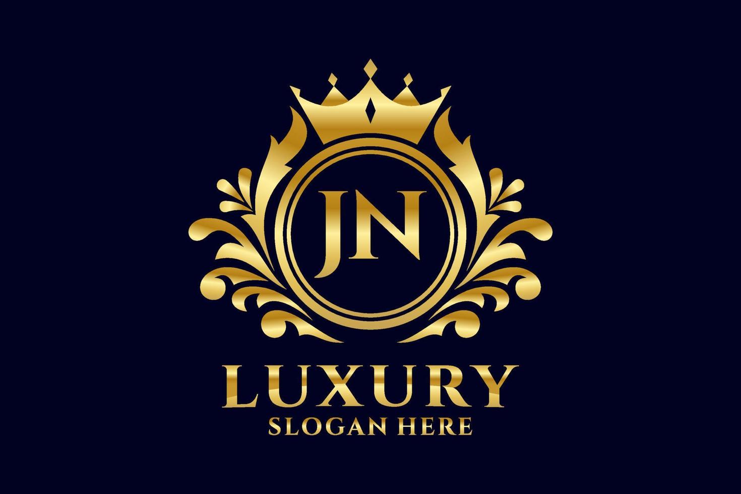 Initial JN Letter Royal Luxury Logo template in vector art for luxurious branding projects and other vector illustration.