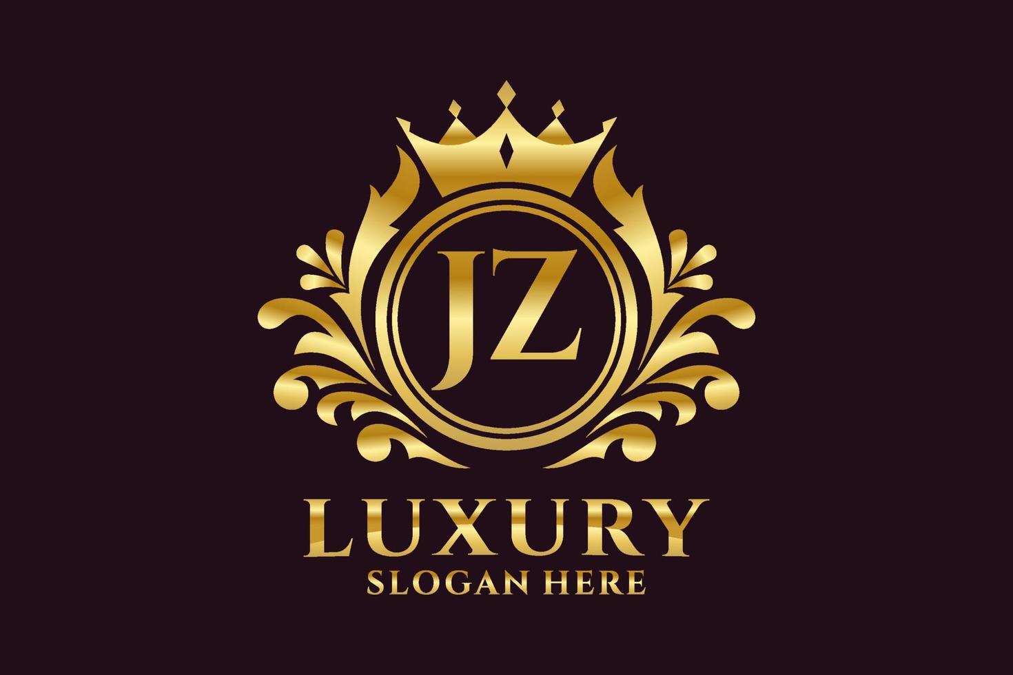 Initial JZ Letter Royal Luxury Logo template in vector art for luxurious branding projects and other vector illustration.