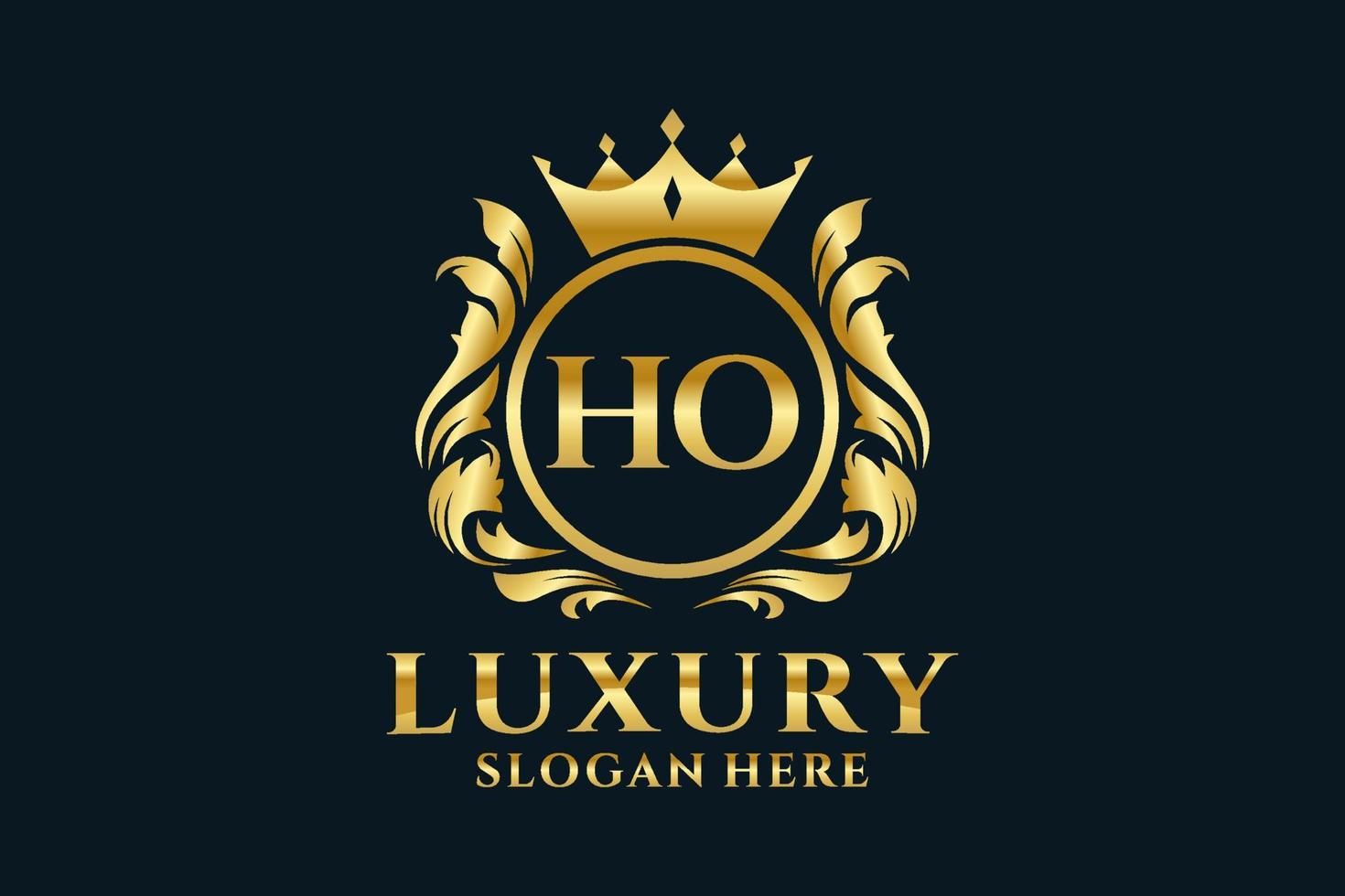 Initial HO Letter Royal Luxury Logo template in vector art for luxurious branding projects and other vector illustration.