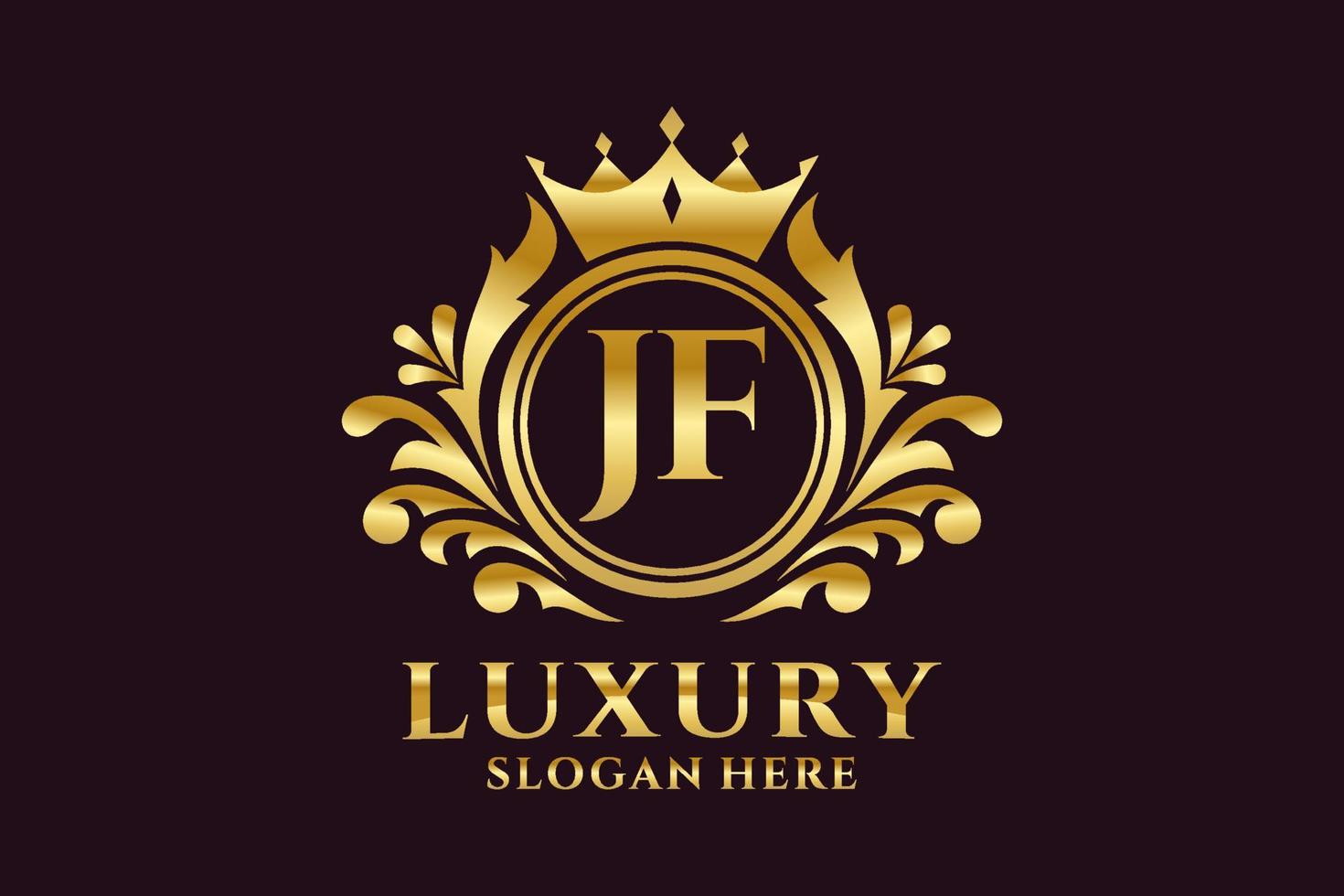 Initial JF Letter Royal Luxury Logo template in vector art for luxurious branding projects and other vector illustration.