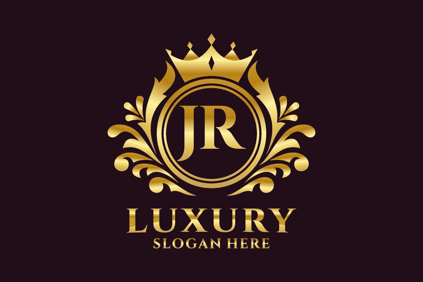 Initial JR Letter Royal Luxury Logo template in vector art for luxurious branding projects and other vector illustration.